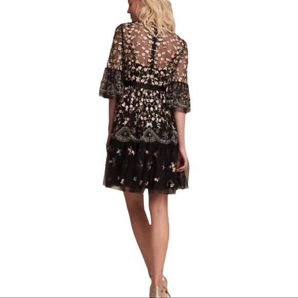 Needle & Thread x BHLDN Climbing Blossom 6 / Sm Black Embroidered Embellished - Picture 2 of 15